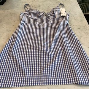 Urban outfitters brand new with Tags blue & white check dress size medium